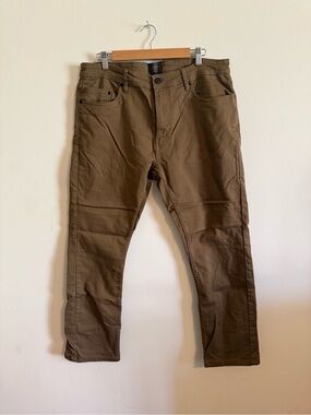 Jachs Brown Straight-Leg Pants with Rivet Detail